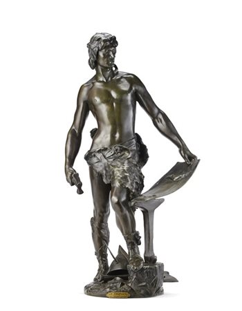 Da André Paul Arthur MASJOUILLE (1851-1901) 

"Le travail" 
scultura in bronzo,