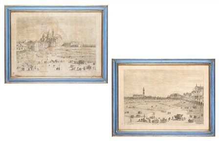Giovanni Antonio detto il Canaletto Canal "Prà della Valle" e "Santa Giustina in