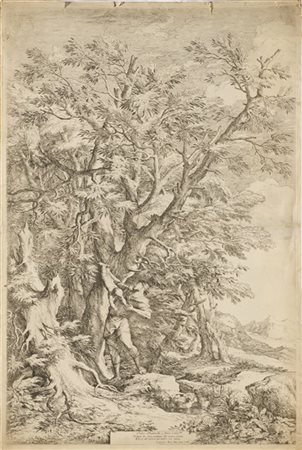 Salvator Rosa "Il salvataggio dell'infante Edipo"
acquaforte (mm 745x493)
(difet