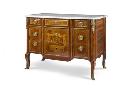 François Joseph Fauvez (Parigi, secolo XVIII). 
Cassettone lastronato e intarsi