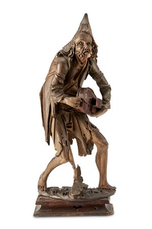 Manifattura veneta, secolo XVIII. Scultura in legno intagliato e parzialmente p