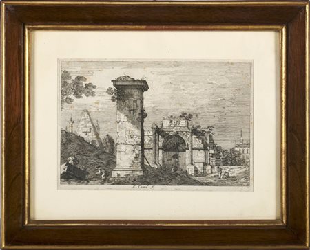 Giovanni Antonio detto il Canaletto Canal "Paesaggio con monumenti in rovina"
ac