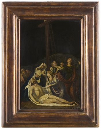 Scuola della fine del secolo XVII

"Deposizione"
olio su lavagna (cm 38x26)
in
