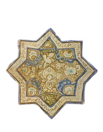 Manifattura persiana, fine secolo XIII-inizio XIV. Piastrella a stella a otto p