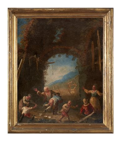 Scuola del secolo XVIII

"Scene di genere"
coppia di dipinti ad olio su tela (c