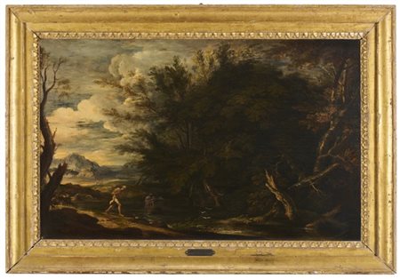 Maestro francese attivo a Roma nel secolo XVII

"Figure in un paesaggio"
olio s