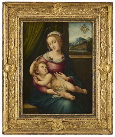 Scuola del secolo XVII, da Raffaello

"Madonna Bridgewater"
olio su tela (cm 65