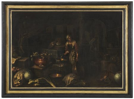 Gian Domenico Valentini (attr.)

"Interno di cucina"
olio su tela (cm 85x123)
in