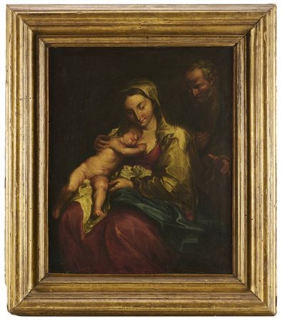 Maestro olandese del secolo XVII

"Sacra Famiglia"
olio su tela (cm 47x37,5)
in