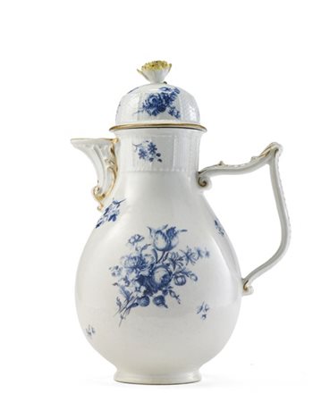 Manifattura di Meissen, 1750 circa. Caffettiera piriforme in porcellana dipinta