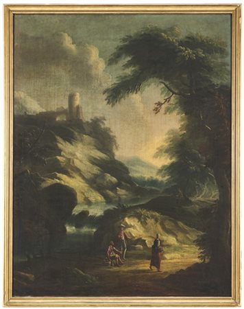 Ignoto

Coppia di dipinti ad olio su tela raffiguranti "Paesaggi fluviali con f