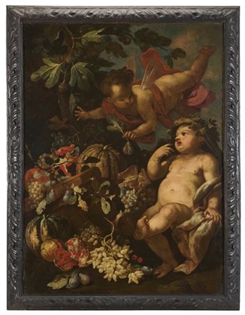 Scuola romana dell'inizio del secolo XVIII

"Composizione con uva, melograno, p