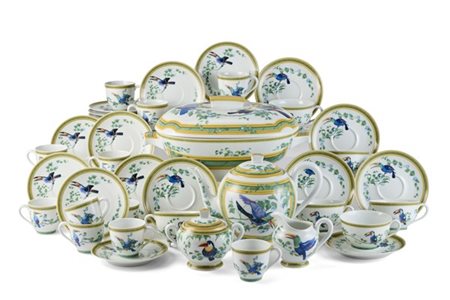 Hermès
Manifattura di Limoges, Francia, serie "Toucans". Parte di servizio da t