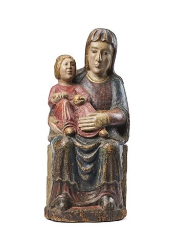 Scultore dell'Italia settentrionale, secolo XIV. "Madonna col Bambino" in legno
