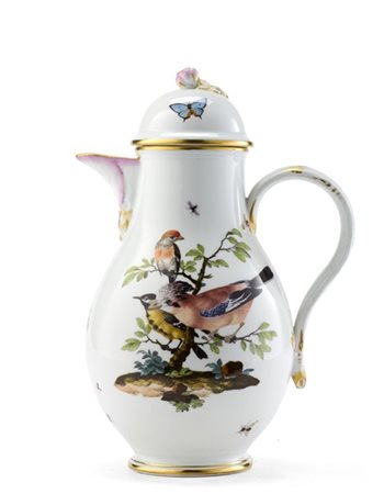 Manifattura di Meissen, 1763-1775 circa. Caffettiera in porcellana policroma de