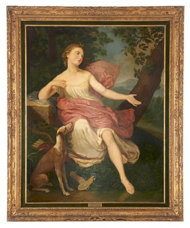 Seguace di Laurent Pêcheux

"Diana cacciatrice"
olio su tela (cm 153x119)
reca