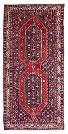 Tappeto galleria Schirwan, Caucaso, inizio secolo XX. Decoro con due medaglioni