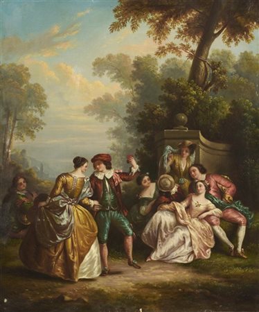 Scuola francese del secolo XIX

"Ballo nel parco"
olio su tela (cm 64,5x54)
(di