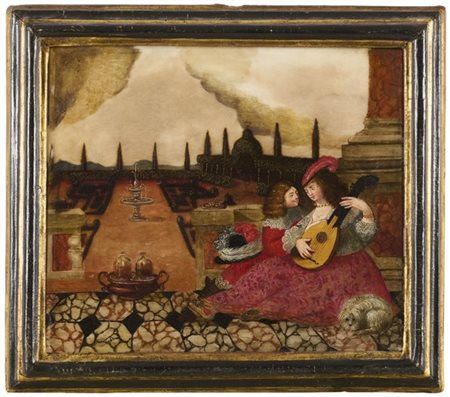 Scuola olandese del secolo XVII

"Gli amanti"
olio su pietra (cm 21,5x25,5)
in