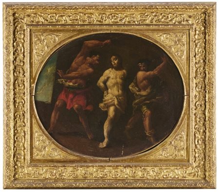 Scuola emiliana del secolo XVII

"Flagellazione"
olio su tela ovale (cm 43x51)