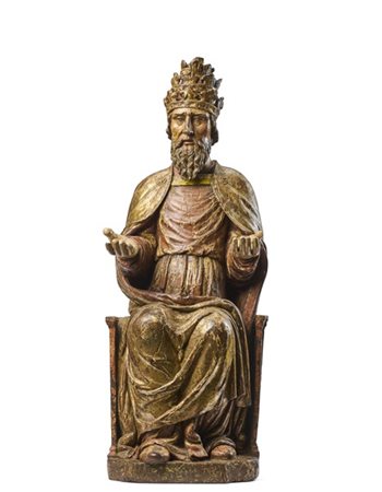 Scultore della fine del secolo XV - inzio secolo XVI. "Dio padre in trono", leg