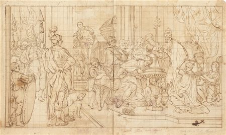 Artista del secolo XVIII

"Scena di battesimo"
penna con inchiostro bruno su ca