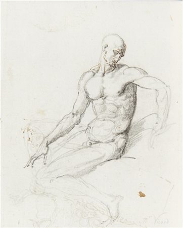 Artista della fine del secolo XVIII

"Figura virile seduta"
carboncino e penna