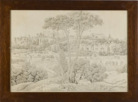 Anonimo della prima metà del secolo XIX

"Scorci romani con ruderi e figure"
co