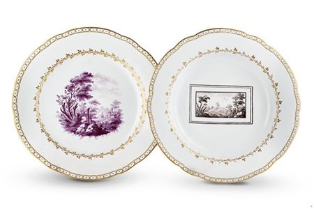 Manifattura di Ginori, Doccia, secolo XVIII-XIX. Lotto composto da un piatto pi