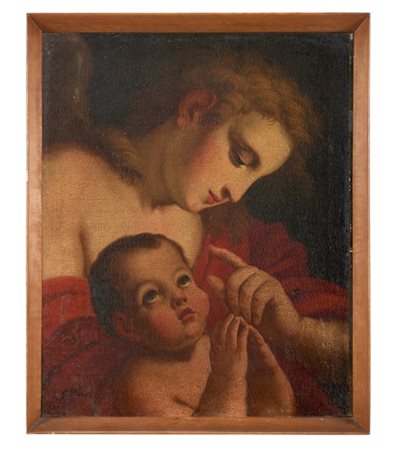 Scuola lombarda del secolo XIX

"Madonna con bimbo in preghiera"
olio su tela (