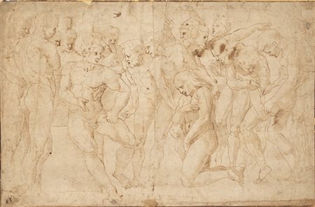 Artista del secolo XVI

"Cristo e l'adultera"
penna con inchiostro bruno su car