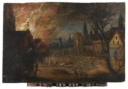 Scuola fiamminga della fine del secolo XVII

"Incendio"
olio su tavola (cm 23x3