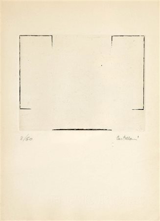 ENRICO CASTELLANI 1930 Senza titolo Incisione su carta, cm. 26,5 x 19,5...