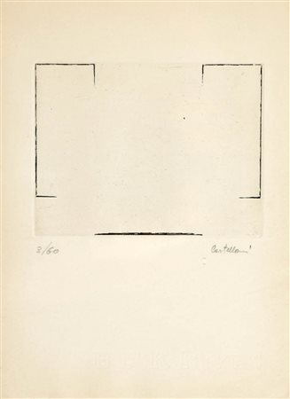 ENRICO CASTELLANI 1930 Senza titolo Incisione su carta, cm. 26,5 x 19,5...