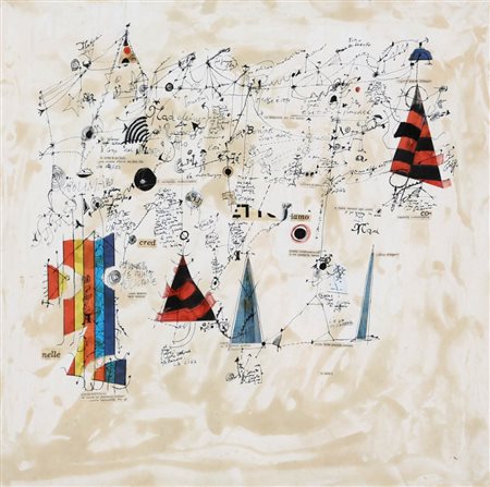 MAGDALO MUSSIO 1925 - 2006 Senza titolo, 1967 Tecnica mista e collage su...