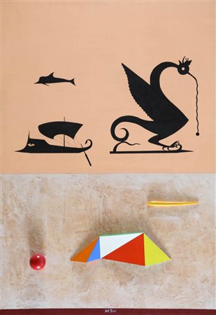 LUCIO DEL PEZZO 1933 " Le monde des ombres: Egeo " Collage, acrilico e smalto...