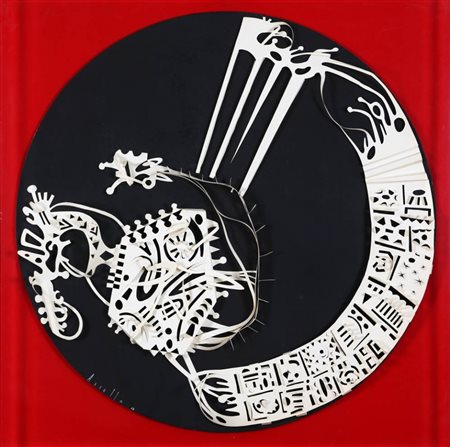 FRANCO ASSETTO 1911 - 1994 " Disegno 361 ", 1968 Collage in rilievo su...