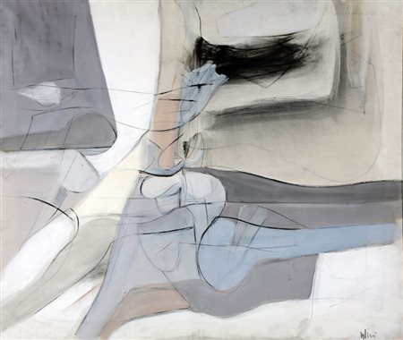 RENATO VOLPINI 1934 Senza titolo, 1960 Tecnica mista su tela, cm. 120 x 140...