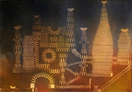 CORRADO CAGLI 1910 - 1976 " Composizione ", 1949 Tecnica mista su carta...