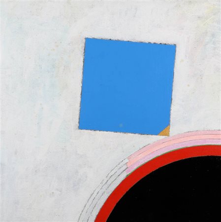 EUGENIO CARMI 1920 " Timido blu ", 2003 Olio su tela, cm. 100 x 100 Firmato e...