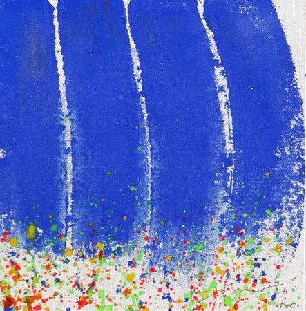 HSIAO CHIN 1935 " Ascensione di Samantha - 5 " Acrilico su tela, cm. 20 x 19...