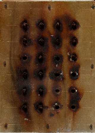 BERNARD AUBERTIN 1934 " Tableau - feu de poche ", 1967 Assembalggio, legno,...