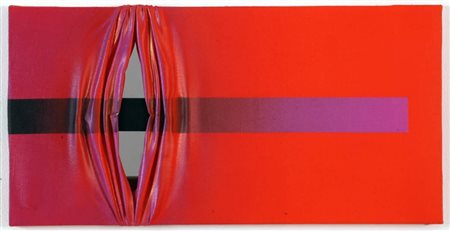 JORRIT TORNQUIST 1938 " La linea viola ", 1994 Tecnica mista su tela, cm. 25...