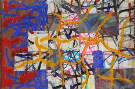 REMO BIANCO 1922 - 1988 " Impronta ", 1954 Olio e collage su cartone, cm. 18...