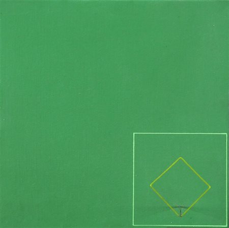 RAFAEL MARTINEZ 1940 " Cubo virtuale ", 1975 Acrilico e rilievo su tela su...