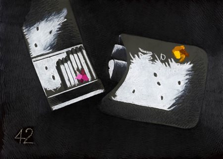 CONCETTO POZZATI 1935 " Rifumare 11 ", 1985 Pastello e acrilico su...