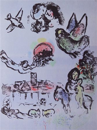 CHAGALL MARC Vitebsk (URSS) 1887 - 1985 Saint-Paul de Vence (F) "Notturno a...