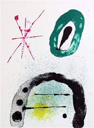 MIRO' JOAN E 1893 - 1983 "Senza titolo" 1963 38x28 litografia originale a...