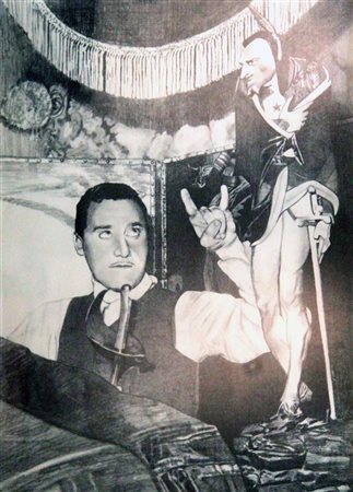 MONTESANO GIAN MARCO Torino 1949 "Alberto Sordi 1950" 1998-1999 70x50 tecnica...