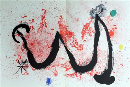 MIRO' JOAN E 1893 - 1983 "La danse du feu" 1963 38x56 litografia originale a...